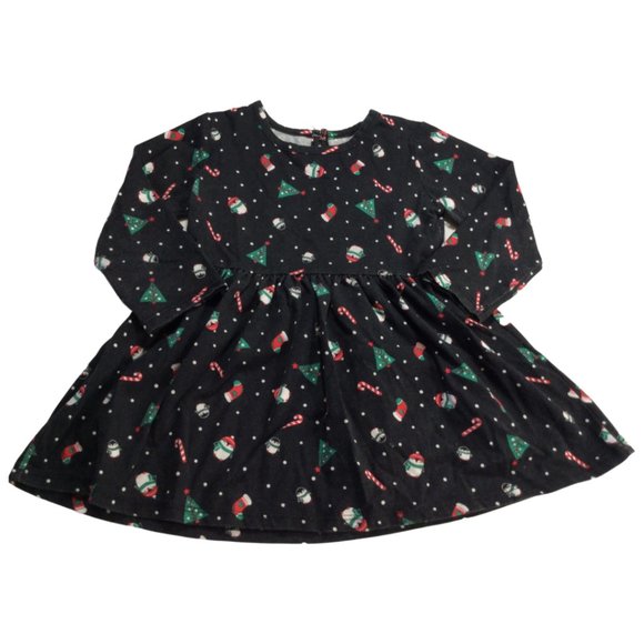 👣 5/$25 - Black Holiday Themed Long Sleeve Dress - Picture 1 of 3